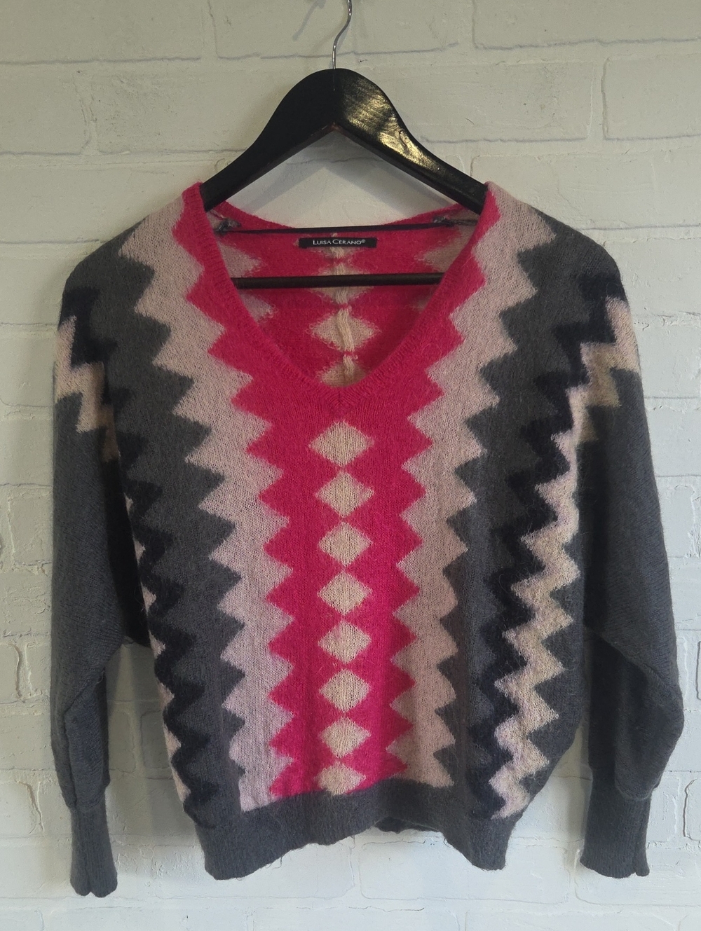 Luisa Cerano Mohair Blend Zig-zag Sweater